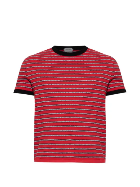 Versace Jacquard Greca-pattern striped t-shirt Red 10256881A18329