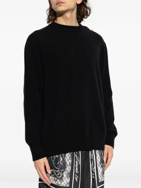 Balmain button-embellished shoulder sweater Black HH1KD186KI87