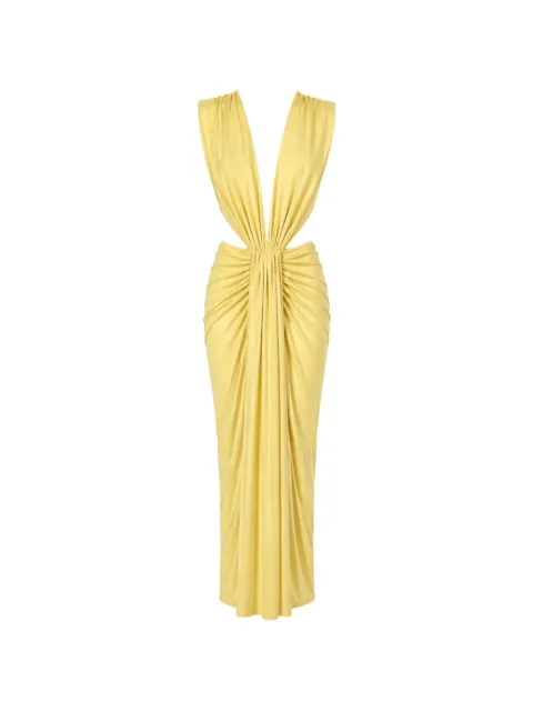 Baobab Pia Maxi ruched cutout dress Yellow 6930312