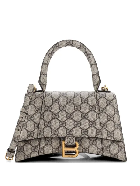Gucci Pre-Owned x Balenciaga The Hacker Project Hourglass Top Handle Bag GG Coated Canvas Small shoulder bag Neutrals PV527DXRBT1YUB85
