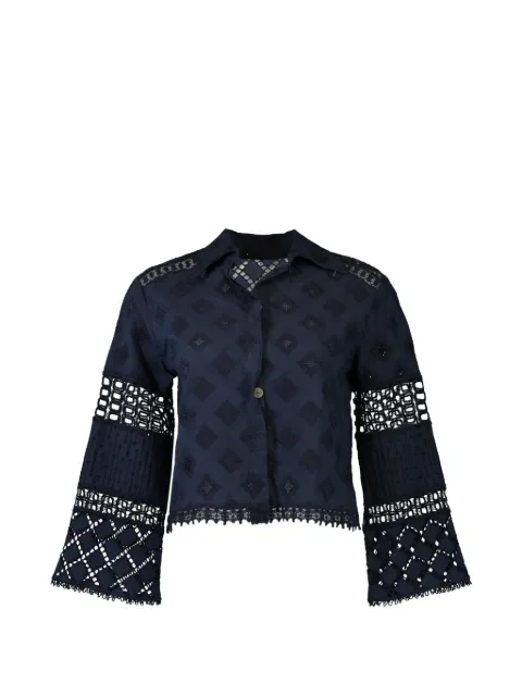 Temptation Positano Aneto lace-trim shirt Blue ANETO