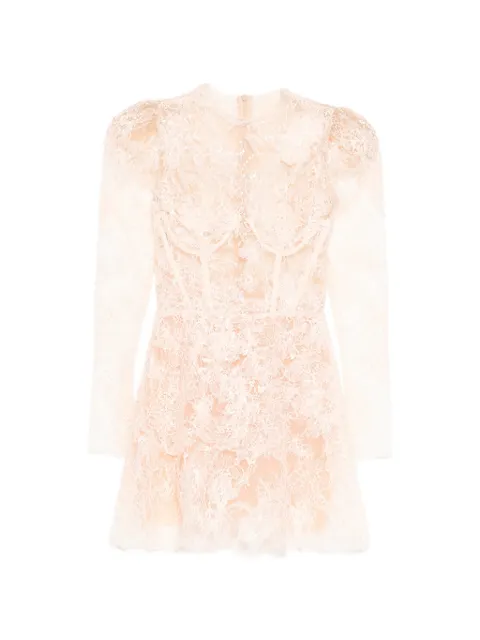 MONTSAND beaded lace mini dress Pink D161