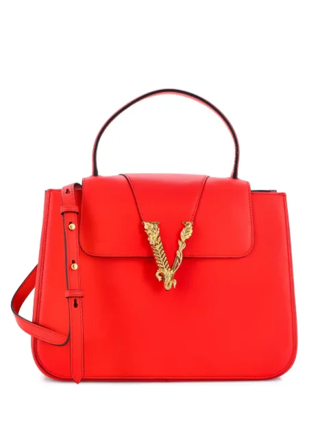Versace Pre-Owned Virtus Top Handle Bag Leather Medium satchel Red NFTP7VMW2V1SZJRR