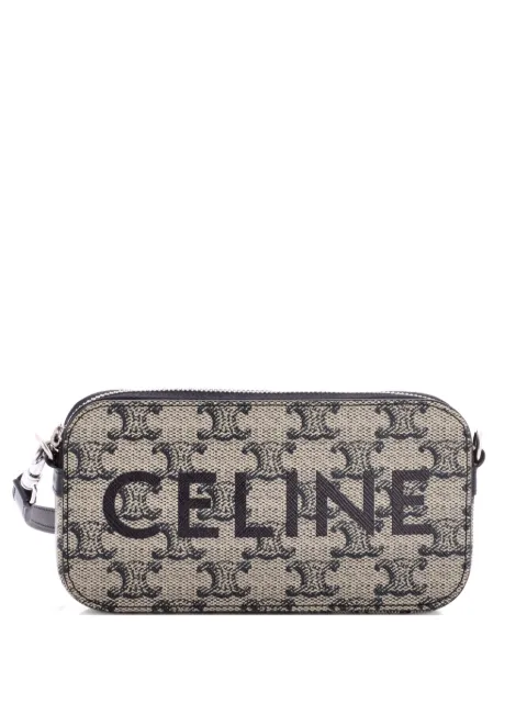 Celine Pre-Owned Horizontal Pouch Crossbody Bag Logo Triomphe Coated Canvas shoulder bag Black HLVLWG4DYA0KB8IV