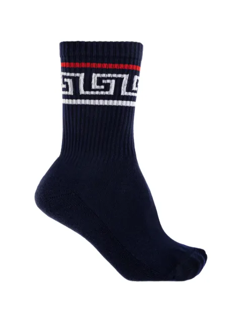 Versace Greca-pattern ribbed socks Blue 10088351A18843