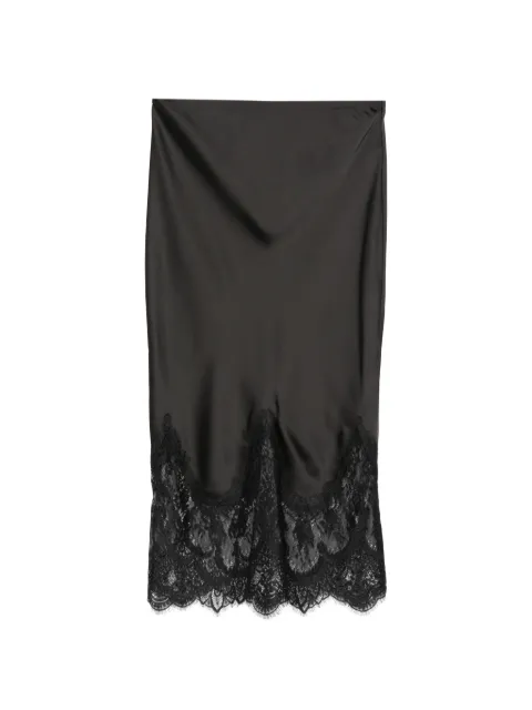 Norma Kamali lace-trim midi skirt Black ST3263LAU85001
