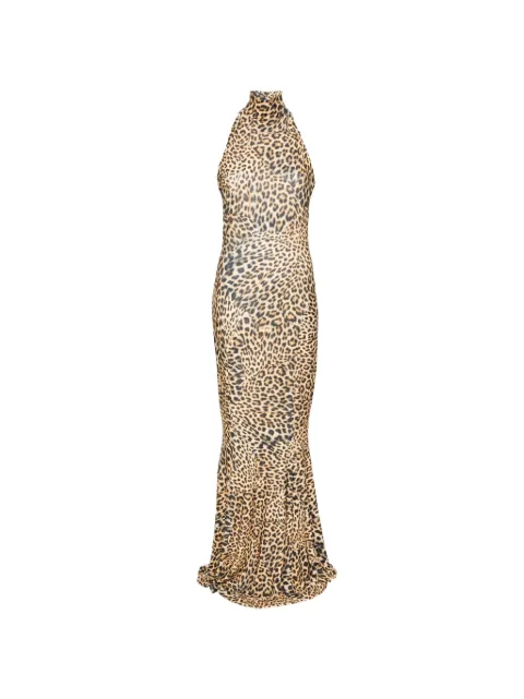 Norma Kamali halterneck fishtail gown maxi dress Neutrals KK4253PLB14656