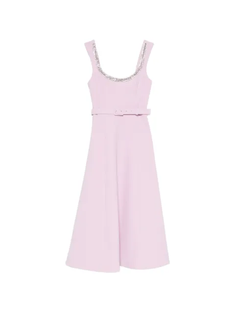 Rebecca Vallance Yolanda crystal-embellished belted midi dress Purple 26031727