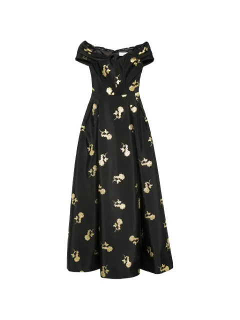 Rebecca Vallance Mariya floral-jacquard gown Black 26031741