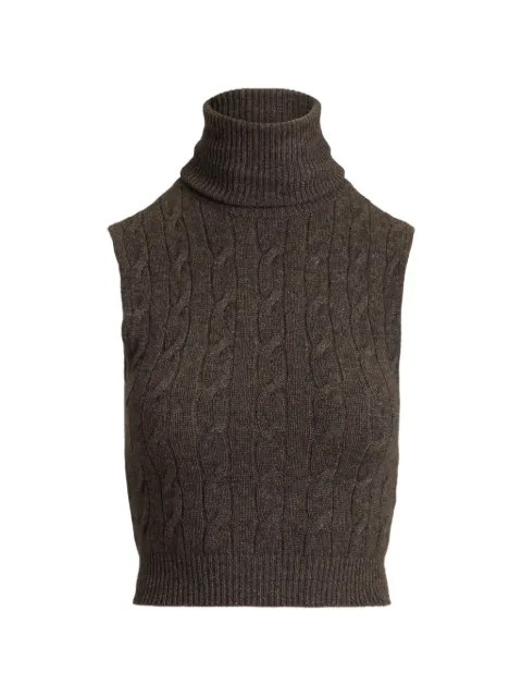 Ralph Lauren Collection cable-knit chain-trim sweater Brown 290P23395