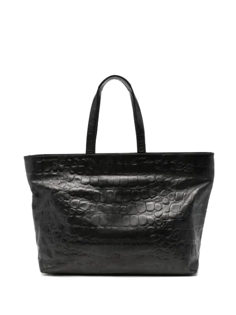 AUTENTICA 504 croc-effect leather shoulder bag Black SCCR099