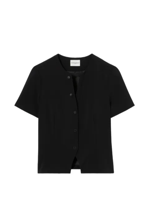 Claudie Pierlot fitted button-up V-neck top Black CFPTO01207
