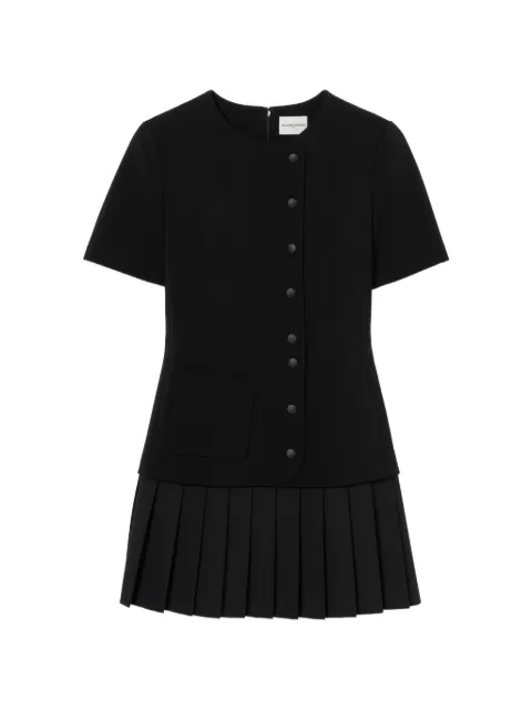 Claudie Pierlot short pleated peplum dress Black CFPRO03115