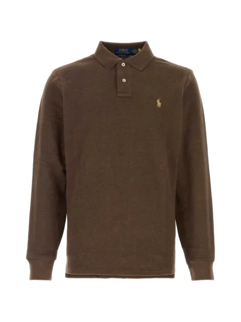 Polo Ralph Lauren Pony-embroidered long-sleeve polo shirt Black 710680790148