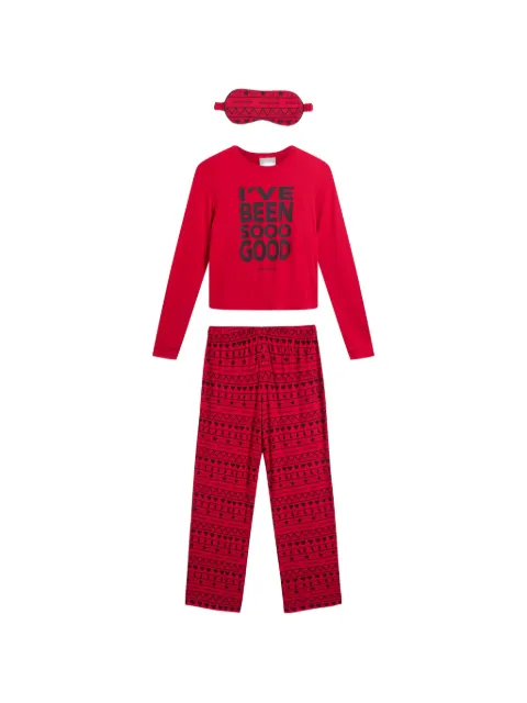 Juicy Couture slogan-print graphic-pattern pajama set Red JCYPJ126851894