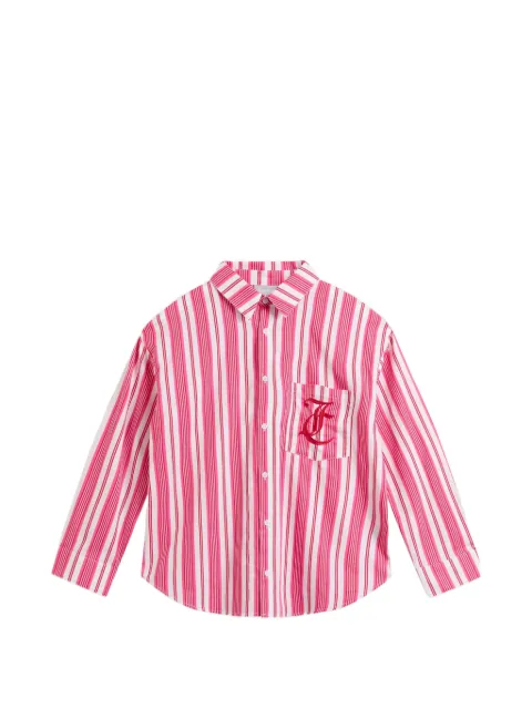 Juicy Couture striped logo-embroidered pajama top Pink JCYPT126853980