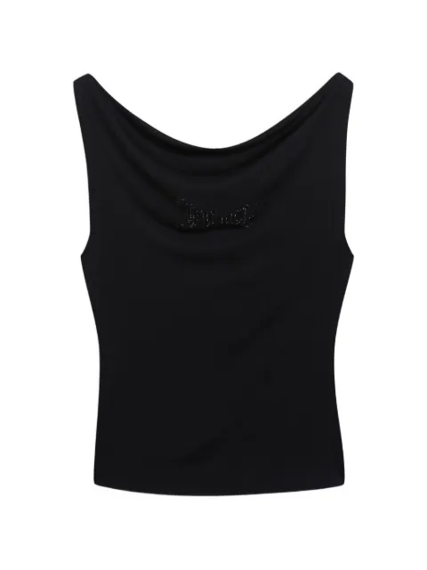 Juicy Couture diamanté-logo draped top Black JCWCT126302101
