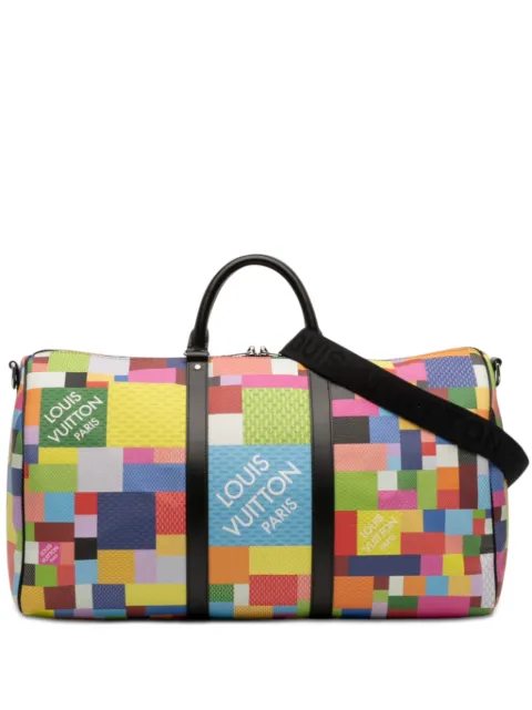 Louis Vuitton Pre-Owned 2021 Multicolor Damier Graphite 3D Keepall Bandouliere 50 travel bag Black V7ZSOBXXUJUXDB49