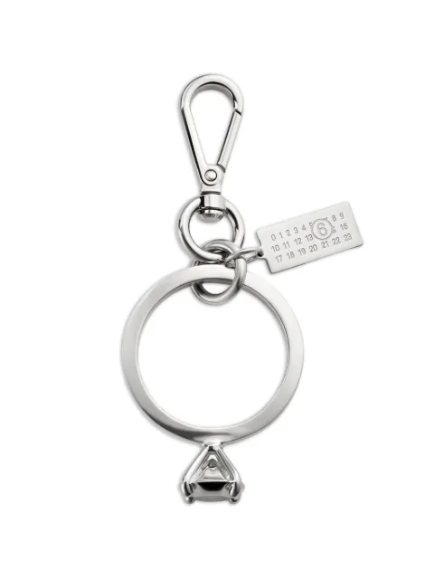 MM6 Maison Margiela polished palladium clip keyring Silver SM6UA0022P9210
