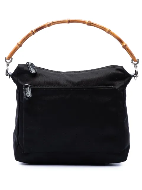 Gucci Pre-Owned 20th Century Nylon Bamboo satchel Black CMUAUECDEB7ZKKXJ