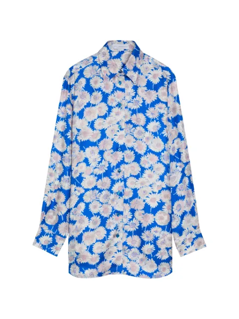 Stella McCartney Daisy Print oversized shirt Blue 6202103IS201