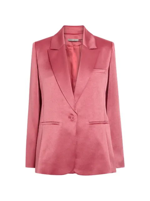 alice + olivia Billie single-breasted satin blazer Pink CC604205208