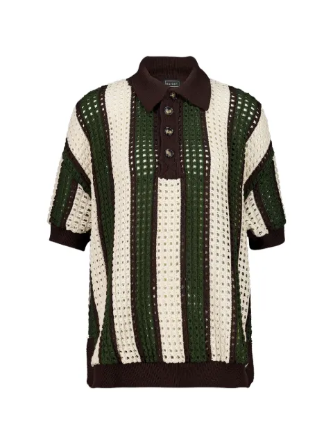 Haight striped open-knit polo shirt Green 03030118