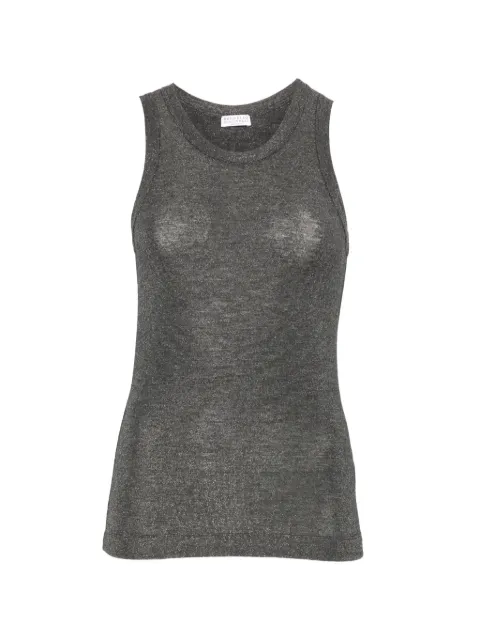 Brunello Cucinelli metallic-effect sleeveless top Grey MPA98B1V10C064