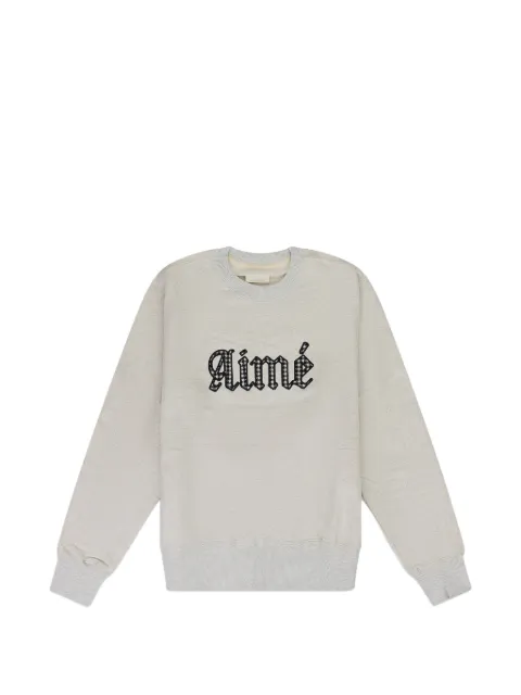 Aimé Leon Dore houndstooth-appliqué sweater Neutrals ALDMHDS0040