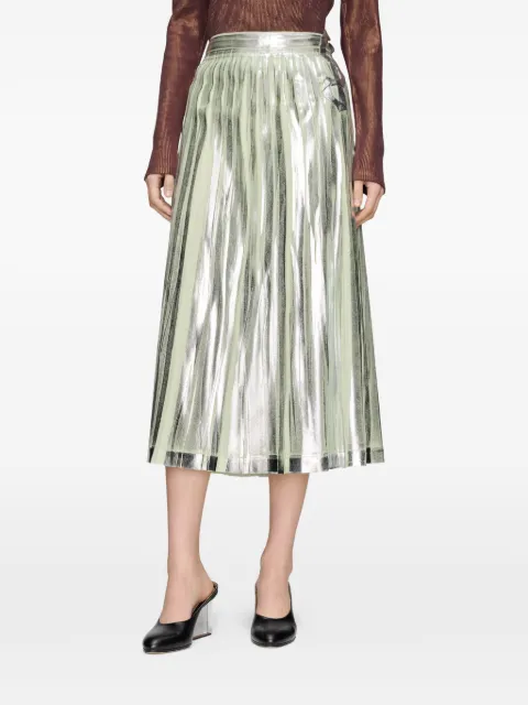 Maison Margiela foil-finish pleated skirt Silver S51ME0063M35533