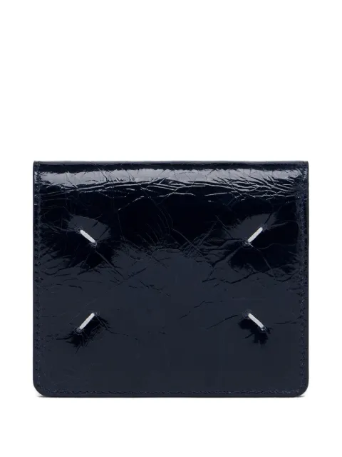 Maison Margiela Four Stitches crackled leather wallet Blue S56UI0140P9227