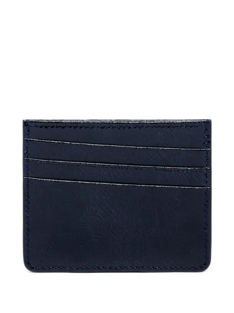 Maison Margiela crackled-leather Four Stitches card holder Blue SA1VX0006P9227