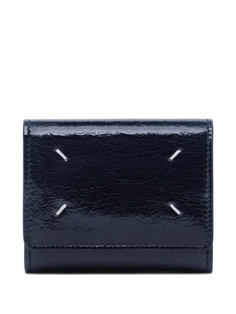 Maison Margiela Four Stitches crackled leather wallet Blue SA3UI0010P9227HB659