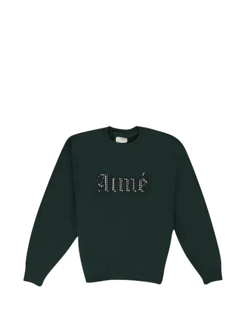 Aimé Leon Dore houndstooth-appliqué sweater Green ALDMHDS0041