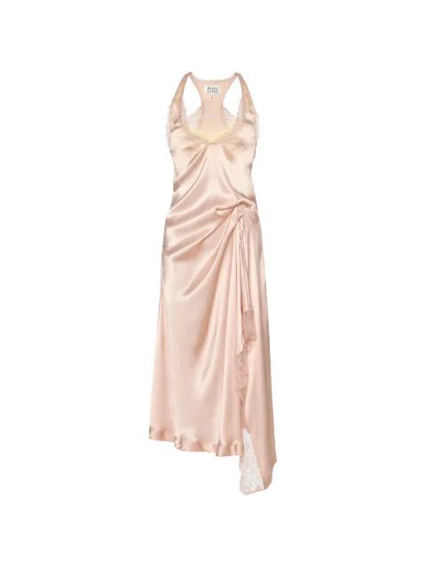 Maison Margiela lace-trim asymmetric midi dress Pink S51DD0071M36047
