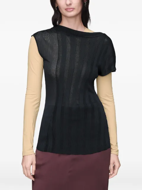 Maison Margiela rib-knit short-sleeve T-shirt Black S51HL0060M13297