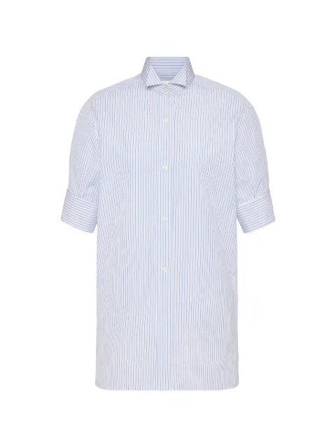 Maison Margiela vertical-stripe short-sleeve shirt Blue S51DR0006M35777