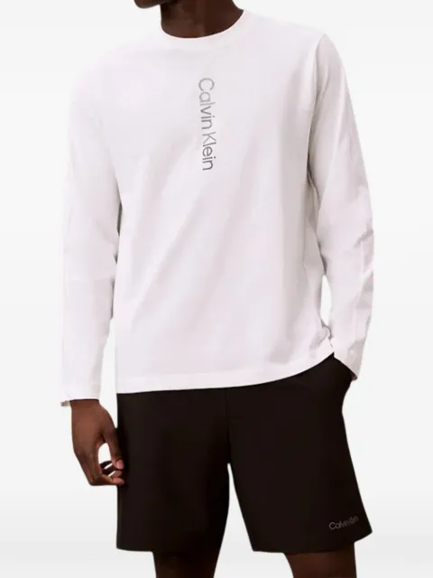 Calvin Klein logo-print long-sleeve T-shirt White LVGMS6K200100