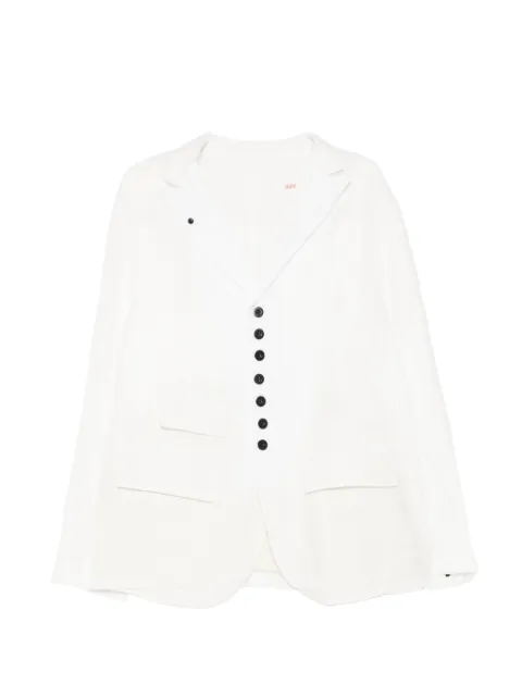 Klasica button-up notched-lapels jacket White LOCKSHC