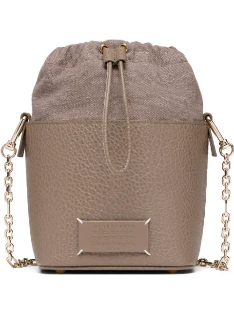 Maison Margiela 5AC grainy leather bucket bag Neutrals SB1WG0087P8833