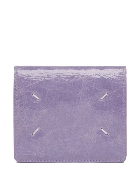 Maison Margiela Four Stitches crackled leather wallet Purple S56UI0140P9227