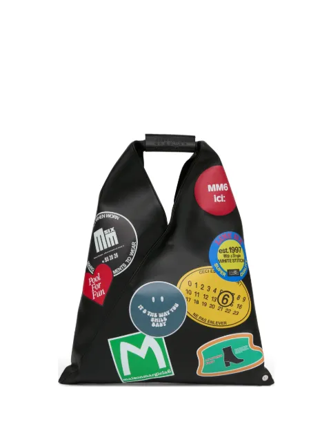 MM6 Maison Margiela Japanese sticker-print tote bag Black S54WD0043P9087