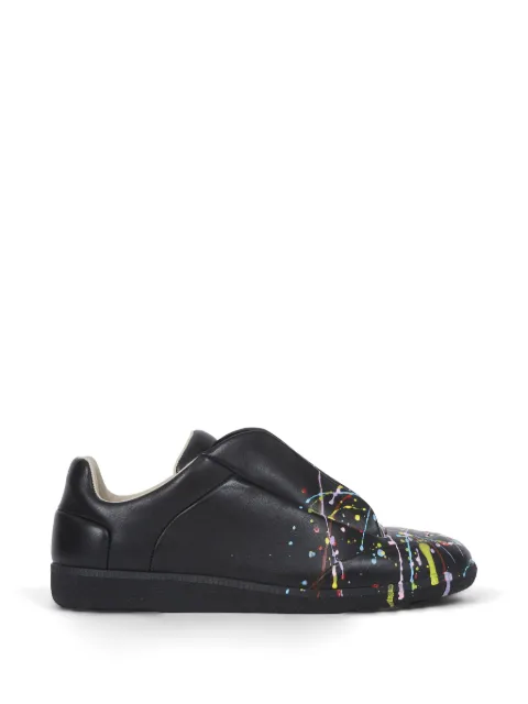 Maison Margiela Future paint-splatter leather sneakers Black S57WS0554P7798