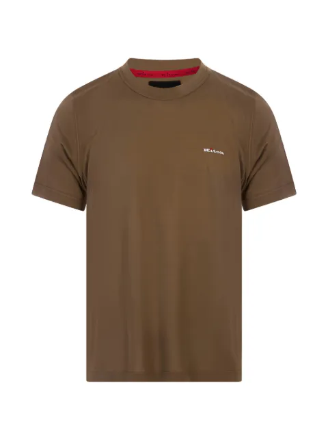 Kiton logo-embroidered t-shirt Brown UMK1274A02