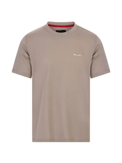 Kiton logo-embroidered crew-neck t-shirt Brown UMK1274A02