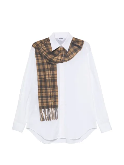 Moschino check-pattern scarf-print shirt White A02125531