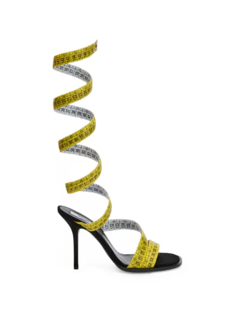 Moschino measuring-tape spiral sandals Yellow MA1601AC1PMKE