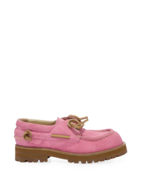 Moschino lace-up lug-sole loafers Pink MA10354G1PME0