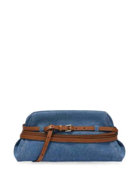 Moschino belted denim clutch bag Blue MC4039PP1POO1