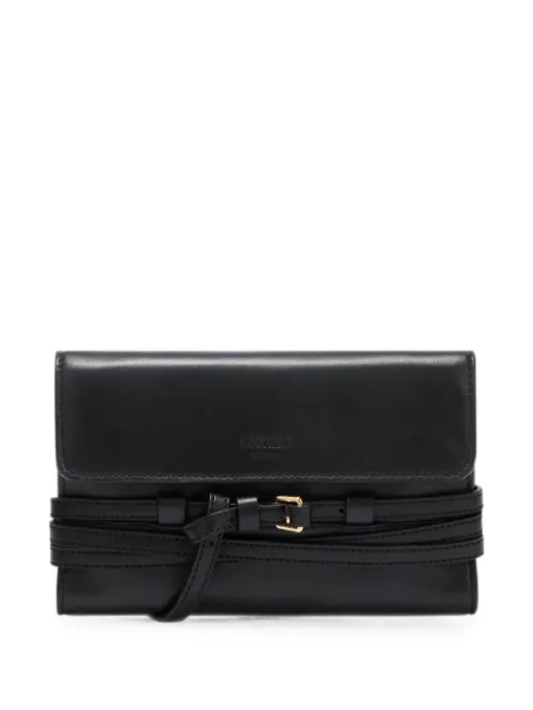 Moschino mini buckle-detail leather shoulder bag Black MC5600PP1POA1